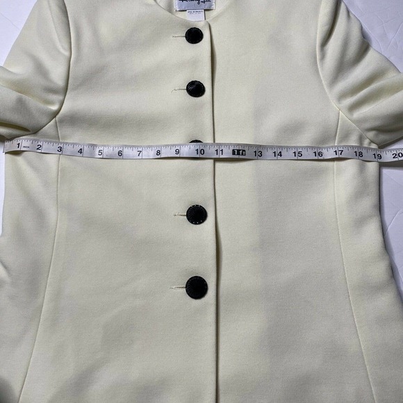 Henry Lee vtg long line structured Button Blazer Jacket Womens Sz 6 Ivory - Picture 6 of 9